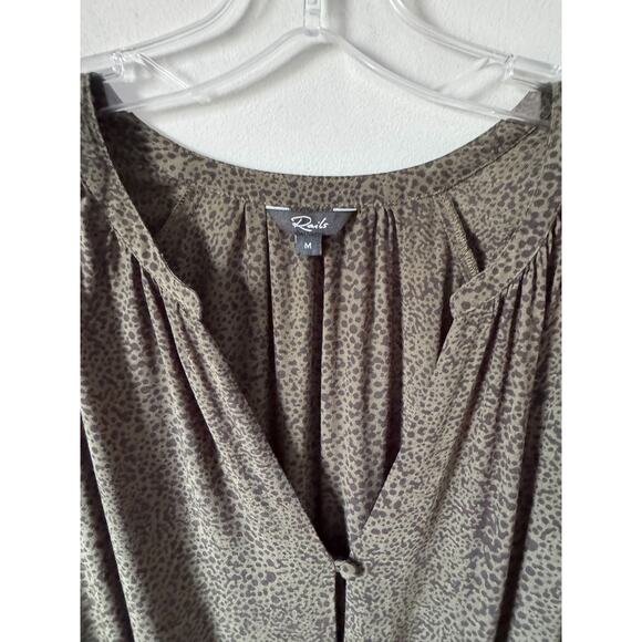 Rails Jasmine Speckled Long Sleeve Mini Dress Green Black Medium Small - Picture 9 of 12